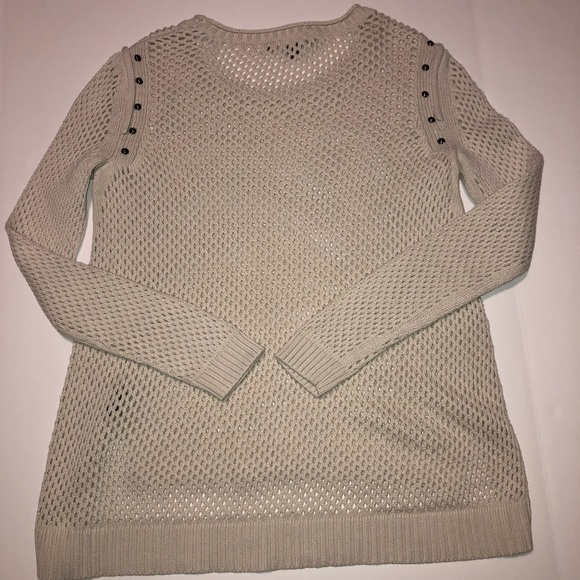 Rock and Republic cream color crochet sweater med. - Picture 4 of 7